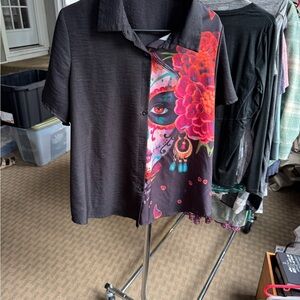 SHEIN Black and Gray Top